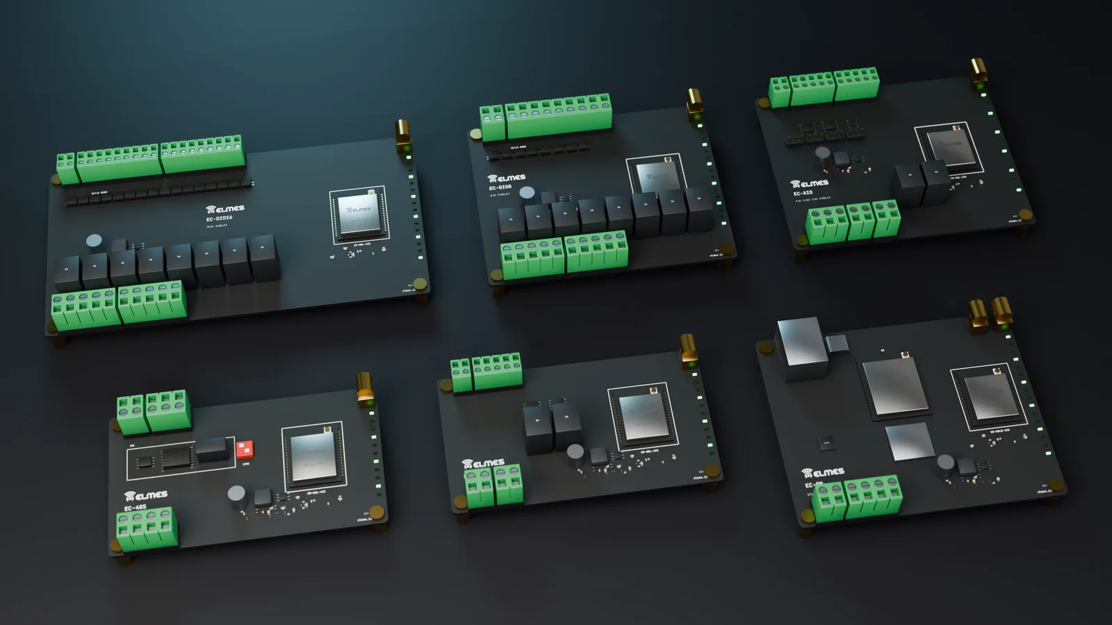 EC kart ailesi: EC-DIO16, EC-DIO8, EC-AIO, EC-485, EC-PLS ve EC-GW